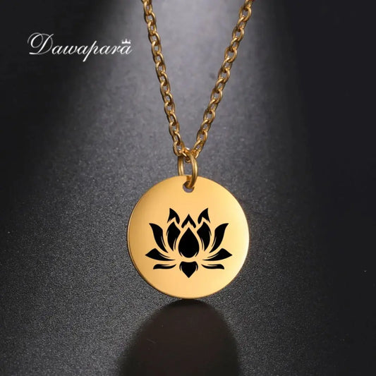 Dawapara Vintage Lotus Flower Meditation Necklace